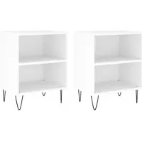 vidaXL Nachtkastjes 2 st 40x30x50 cm bewerkt hout wit