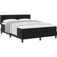 vidaXL Boxspringbed met matras, zwart, 200 x 160 cm, polyester