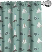 Abakuhaus Wale Gordijnen – 2x Panelen 150x225 cm – Microvezel – Halvdonker – Licht zeeschaal-hemelsblauw
