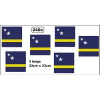 Wefiesta 240x Servetten Curacao 33cm x 33cm - 3 laags - Servet diner eten knoeien restaurant BBQ thema feest verjaardag feest