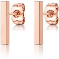 LGT JWLS T-Bar oorbellen Dames Edelstaal Staaf Rosekleurig