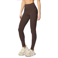 Merry Style MS-MS10-198-LE Dames Leggings - Sport - Vrijetijdsbroek - Lang - Katoen - Sporbroek - Yogabroek - Bruin - M
