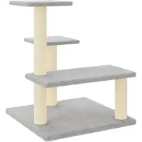 Syfax Kattenmeubel met sisal krabpalen 61 cm lichtgrijs
