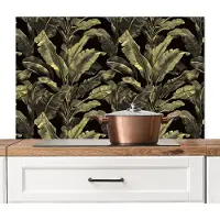 KitchenYeah Spatscherm keuken 100x65 cm - Kookplaat achterwand Botanisch - Bladeren - Groen - Muurbeschermer - Spatwand fornuis - Hoogwaardig aluminium