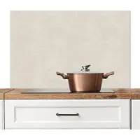 KitchenYeah Spatscherm keuken 100x65 cm - Kookplaat achterwand Zandkleurig - Modern - Egaal - Muurbeschermer - Spatwand fornuis - Hoogwaardig aluminium
