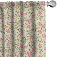 Abakuhaus gordijnen – 2x75×245 cm – microvezel – halverduisterend – lichtgroen en roze
