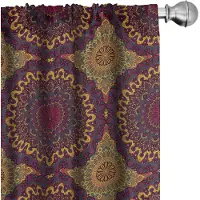 Abakuhaus – Gordijnen 2-delige set 75x245 cm – Microvezel – donkerend – pruimkleur, petrolkleur, blauw, geel