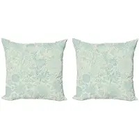 Abakuhaus Kussenhoes Set 40x40 cm – Dubbelzijdig bedrukt – Lichtgroen/Blauw