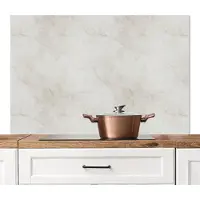 KitchenYeah Spatscherm keuken 120x80 cm - Kookplaat achterwand Grijs - Marmer print - Aders - Muurbeschermer - Spatwand fornuis - Hoogwaardig aluminium