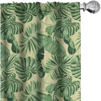 Abakuhaus Oerwoud Gordijnen – 2x75x245 cm – Microvezel – Eierschaal en Groen