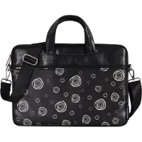 Canvas Artisan Luxe Laptophoes 13.3 Inch DG - Laptoptas met Schouderriem - Voor Dames & Heren - Laptop Sleeve met Handvat - Cosmic Circles Zwart