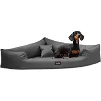 Tierlando TRIVIA | Orthopedisch hoekig hondenbed, polyester hondenbed, driehoekig bed - Afmetingen: 120x120 cm | Kleur: 99 Donkergrijs gemêleerd