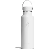 Hydroflask - Standard Mouth with Standard Flex Cap - Isoleerfles 532 ml, wit/grijs
