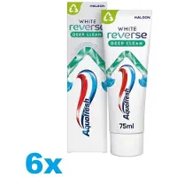 Aquafresh White Reverse Tandpasta – 6 x 75 ml – Wittere Tanden & Diepe Reiniging – Voordeelverpakking