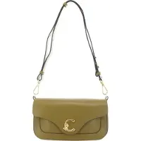 Coccinelle Leren schoudertas C-Me Calf Shoulder Bag Seagrass kaki