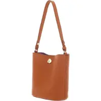 Coccinelle Leren schoudertas Nikla Mini Bag Double Grainy Leather Crab / Jellyfish Lichtbruin