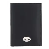 OXMOX Leer portemonnee Leather Kombibörse Pure Metal Round Black zwart