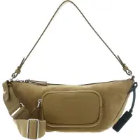 Coccinelle Leren schoudertas Paki Smart To Go Suede Bimaterial Crossover Bag Seagrass / Seagrass kaki