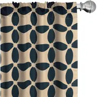 Abakuhaus Damast-geïnspireerde Gordijnen – 2x75x245 cm – Perzik & Petrol