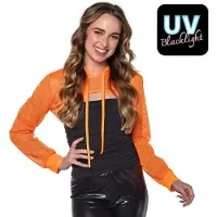 Boland - Visnet bolero neonoranje (M) - Volwassenen - Danser/danseres - Festival - Rave - UV blacklight