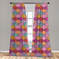 Abakuhaus Oriëntaalse Gordijnen – 2x75x175 cm – microvezel, Lichtverduisterend, Meerkleurig