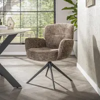 Dimehouse Set van 2 eetkamerstoelen Savona draaibaar Hoven rich champagne - Chenille - Scandinavisch & Basic