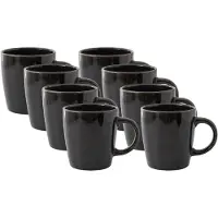 Home Deco Factory Mok - 8x - zwart - 40 cl - keramiek - vaatwasserbestendig