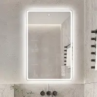 MODFU - Badkamerspiegel - Ledverlichting En Anti Condens - Frameloos - Voor Badkamer - Glas En Metaal - Zilver - 60 X 100 Cm