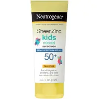 Neutrogena Sheer Zinc Kids Minerale Zonnebrand SPF 50+ (88ml)– Breed Spectrum UVA/UVB – Waterresistent 80 min – Parfumvrij & Traanvrij – Voor Gevoelige Kinderhuid