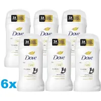 Dove Invisible Dry Anti-Transpirant Stick – 6 x 50 ml – 72H Bescherming – 0% Alcohol – White Freesia Geur