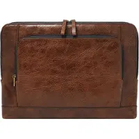 Fossil Leren Laptop hoes met laptopvak Dillon Laptop Folio Cognac Bruine