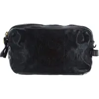 Campomaggi Leren Toilettas Beauty Bag Grigio Bruine