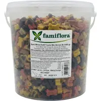 Famiflora Semi-Moist Soft Treats Mix Bones - 3500 gr - Zachte hondensnacks - Extra zachte textuur - Ideaal als trainingssnack - Grootverpakking 3,5kg