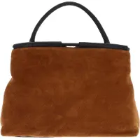 Coccinelle Leren handtas schoudertas Elisbet N.Geo.Pat Handbag Multi Cognac / Noir Lichtbruin