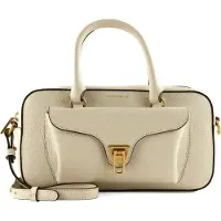 Coccinelle Leren Handtas Schoudertas Beat Soft Handbag Grained Leather Blanco Crème