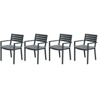 Garden Impressions Oklahoma tuinstoelen set van 4 carbon black