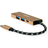 Roline Gold USB-C - HDMI 4K 30Hz, USB-A en USB-C PD 60W | 0,10 meter