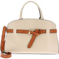 Coccinelle Leren handtas schoudertas New Tric Handbag Smooth Leather Sandshell / Pearl / Crab beige