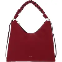 Coccinelle Leren Schoudertas Boheme Grana Double Shoulder Bag Sangria / Skin (rood)paars