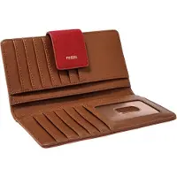 Fossil Portemonnee Logan RFID Tab Clutch Garnet Rood