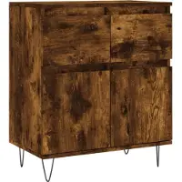 vidaXL Dressoir 60x35x70 cm bewerkt hout gerookt eikenkleurig