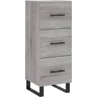 vidaXL Dressoir 34,5x34x90 cm bewerkt hout grijs sonoma eikenkleurig