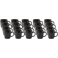 Home Deco Factory Mok - 20x - zwart - 40 cl - keramiek - vaatwasserbestendig