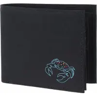 OXMOX portemonnee New Cryptan RFID Protect Querscheinbörse Crab Print Cyan Black zwart