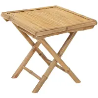 Mega Collections Bijzettafel of tuin tafel Zanzibar - Bamboe hout - lichtbruin - 40 x 40 x 40 cm - binnen / buiten - inklapbaar