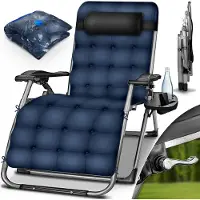 Tillvex Ligstoel Opvouwbaar tot 200kg | Zonnebed Tuinligstoel Weerbestendig Balkon, Tuin & Terras | Outdoor Ligstoel Verstelbaar met Dik Kussen | Relaxligstoel Nekrolkussen