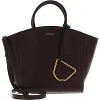 Coccinelle Leren Handtas Schoudertas Narcisse Handbag Darkbrown Donkerbruin