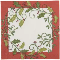 Clayre & Eef Servetten Papier Set van 20 33x33 cm Wit Papier