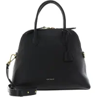 Coccinelle Leren Handtas Schoudertas Gladys Handbag Grained Leather Noir Zwart