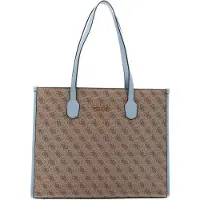 GUESS Shopper Silvana Girlfriend Tote Latte Logo / Slate Bruine